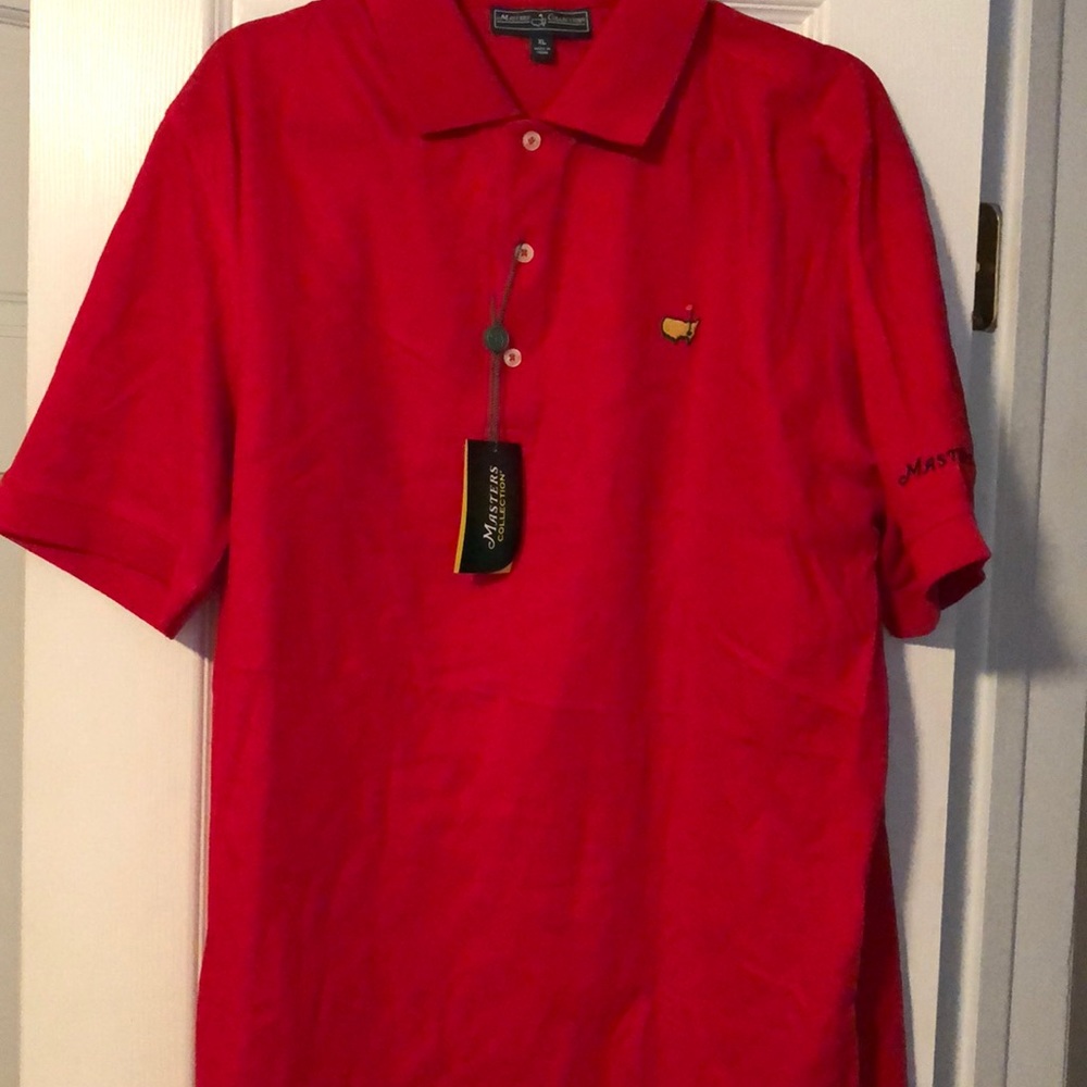 Masters Red Polo with Yellow Embroidered Logo
